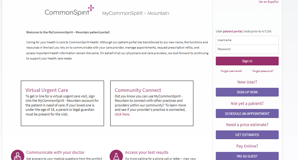 CommonSpirit Patient Portal